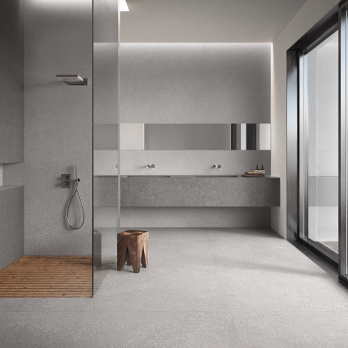 N081Ergon-grainstone-GREYfine120x240-grossa-120x120-DARKcage-grossa120x240-bagno2